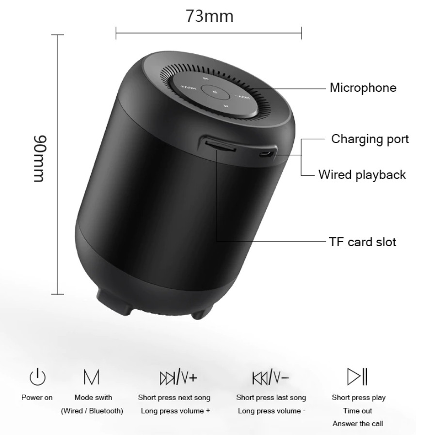 Loa Bluetooth Bonks Q33 Âm Vòm 6D Siêu BASS Âm Thanh HiFi, Pin TRÂU 1200mAh Sử Dụng Lên Đến 20h - Hàng Chính Hãng