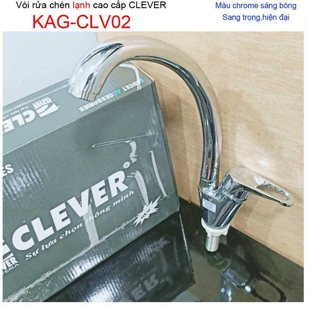 Vòi rửa chén bát KAG-CLV02, Vòi  nóng lạnh, vòi bếp nóng lạnh chậu rửa chén Clever