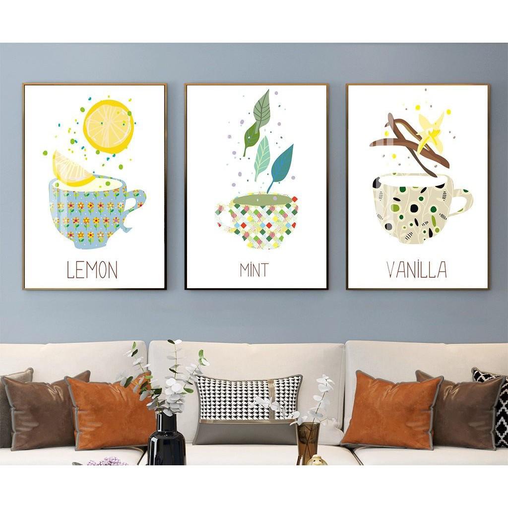 TRANH BỘ 3 TREO TƯỜNG CỠ ĐẠI - KÈM KHUNG - QUÁN CAFE-- TB3BAFCF1
