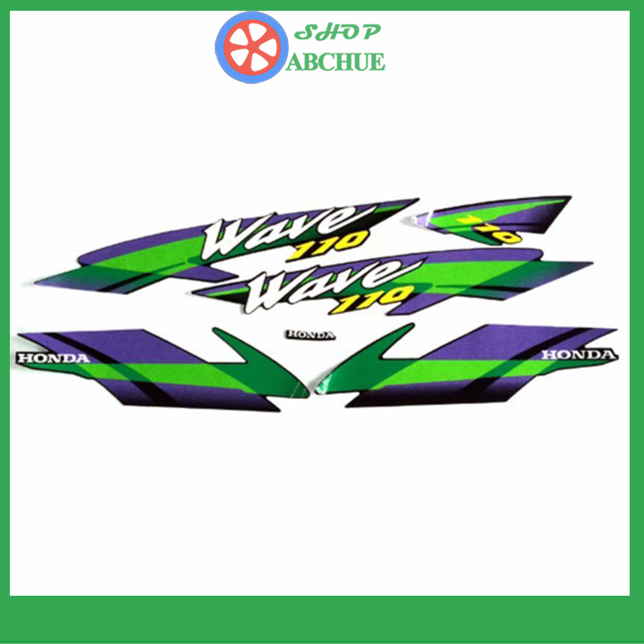 Tem dán xe cho wave Alpha mẫu nhỏ đời 2002, 3 lớp màu Xanh Thái