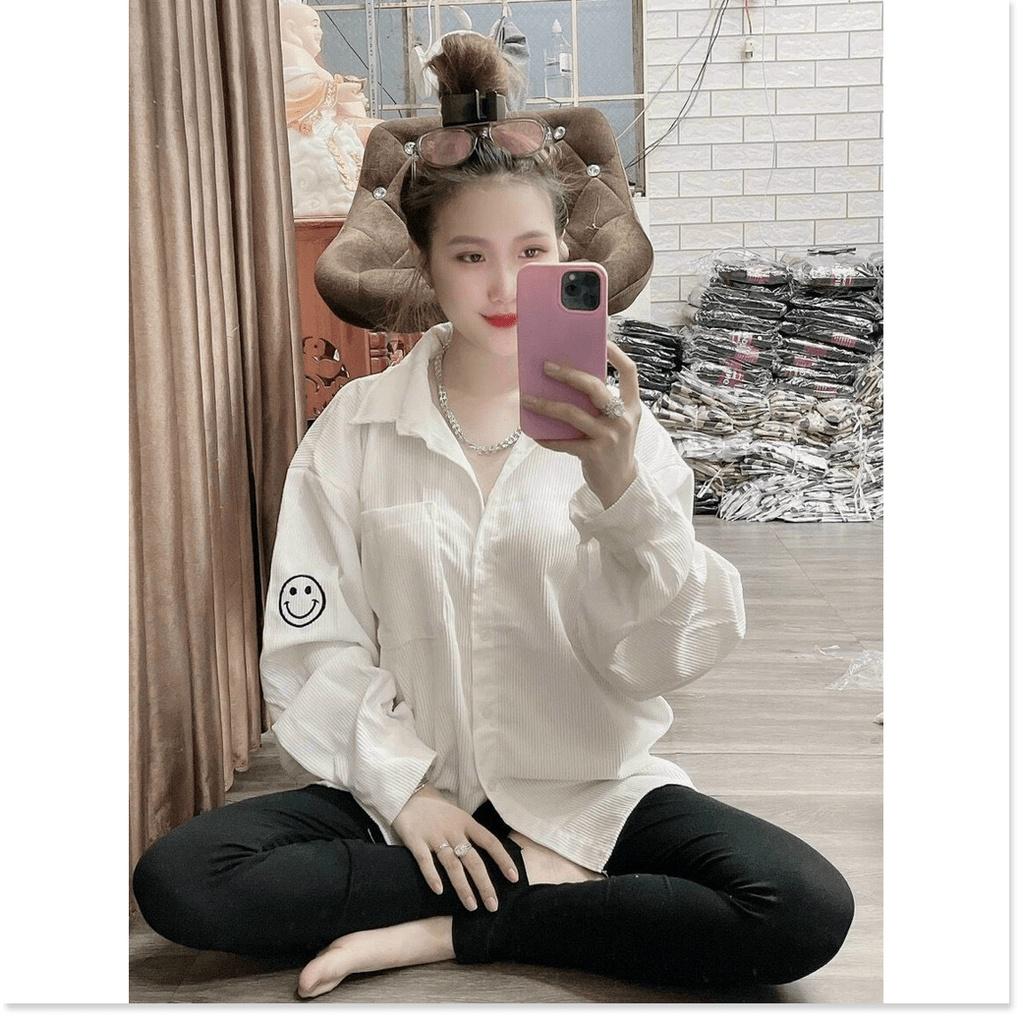 Áo khoác nhung kiểu sơ mi NỮ SIÊU XINH