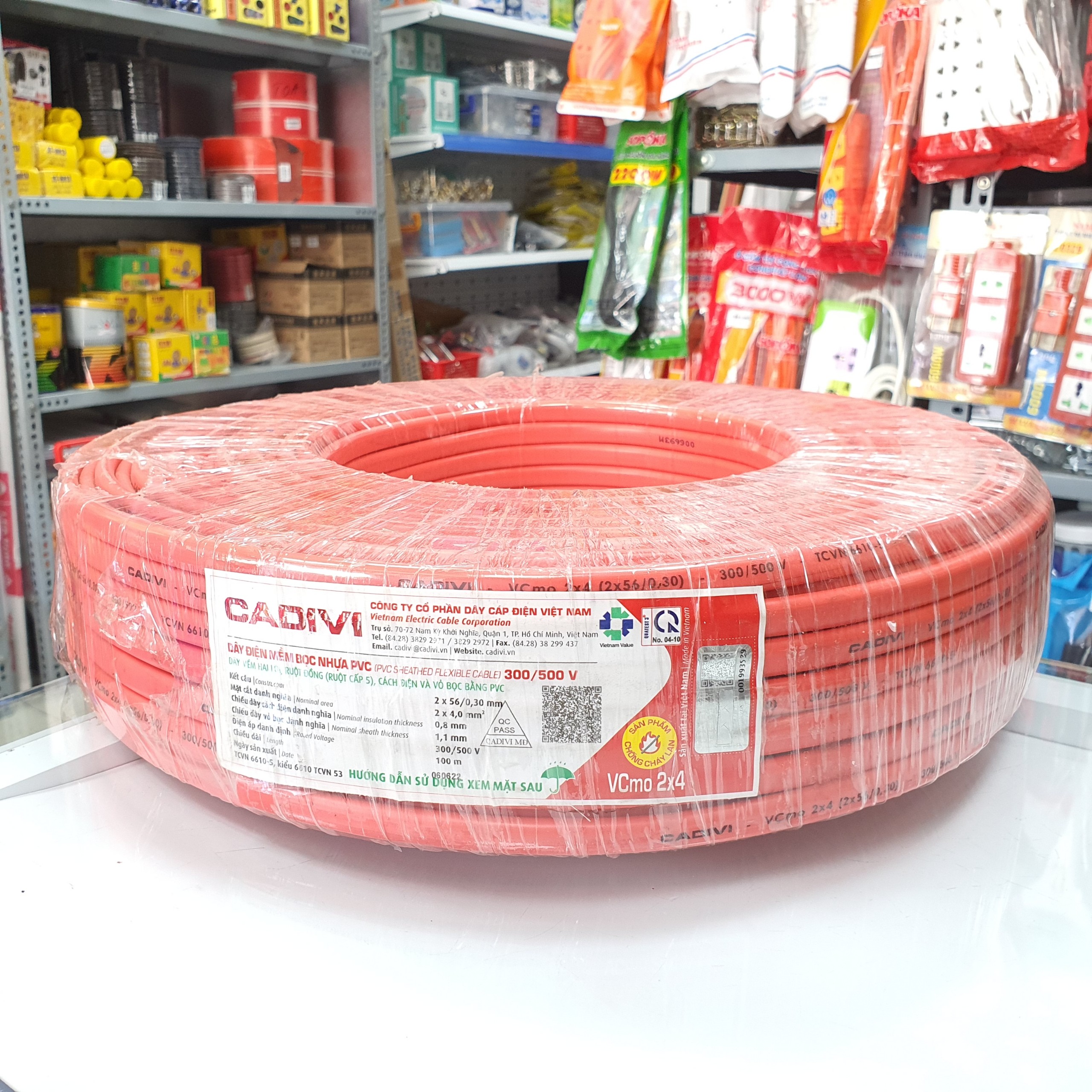 Dây điện đôi mềm dẹp Cadivi VCmo 2x1.5, 2x2.5, 2x4.0 dây đôi mềm oval