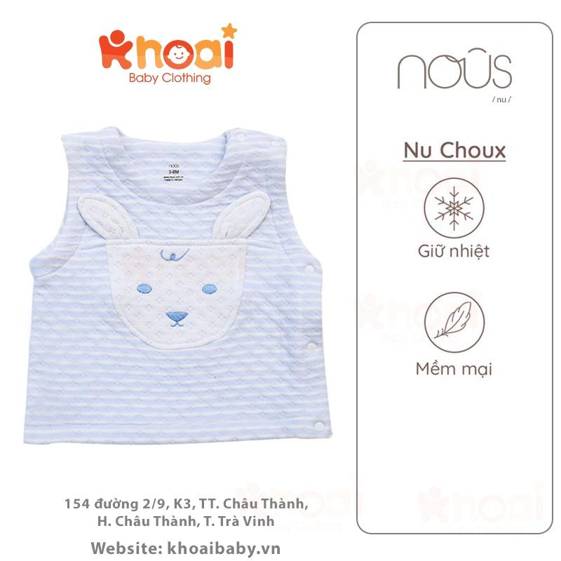 Áo khoác Gilet Nous xanh hình cừu - Chất liệu Nu Choux 95% cototn thiên nhiên