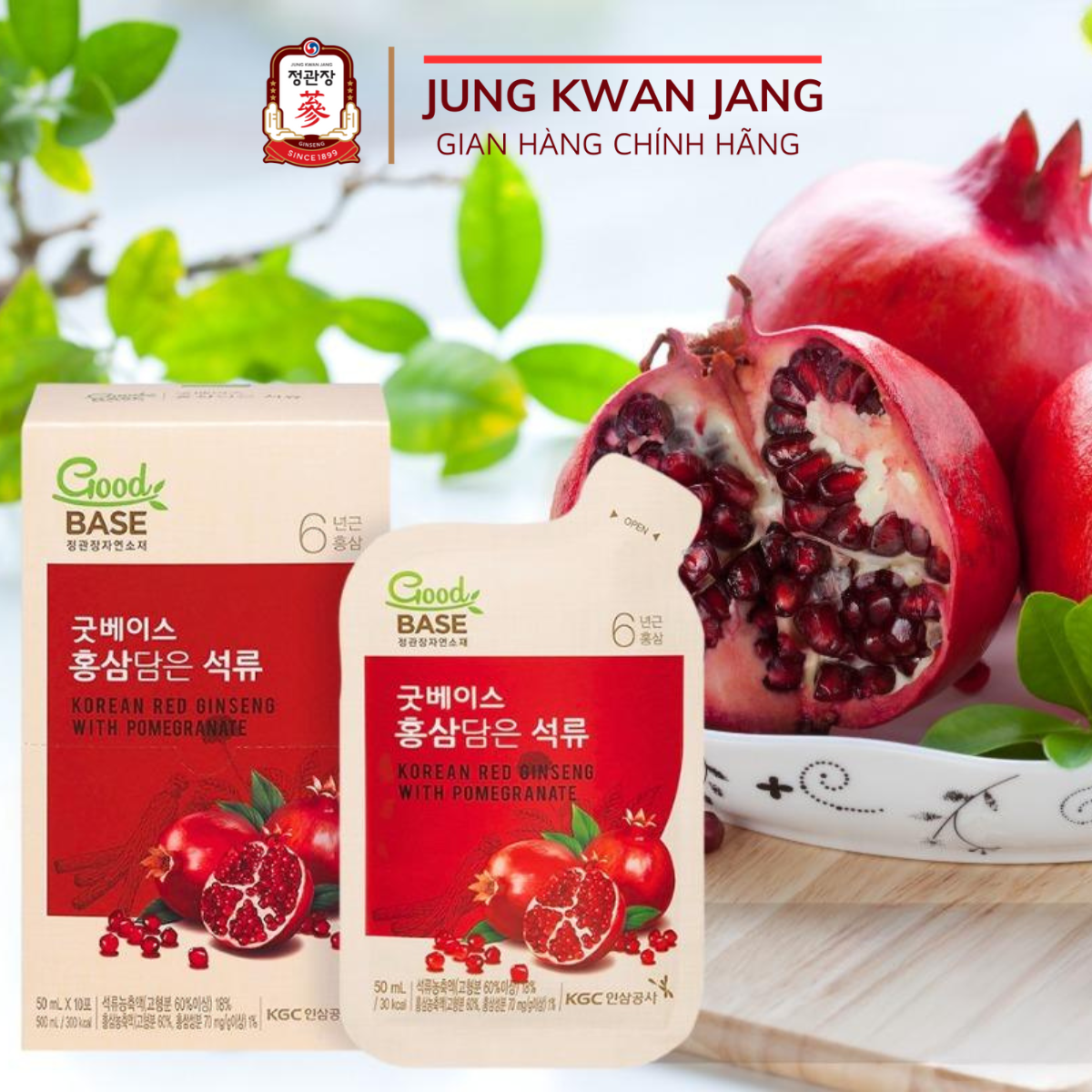 Nước Hồng Sâm Hàn Quốc Goodbase Lựu Đỏ KGC Jung Kwan Jang (50ml x 30 gói)