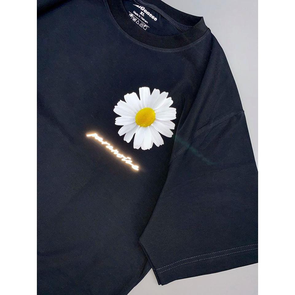 Áo Thun Nam Nữ Hoa Cúc Tay Lỡ Unisex