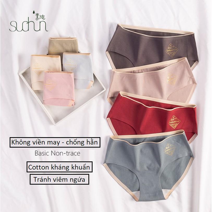 Quần Lót Cotton Kháng Khuẩn Không Đường May Chống Hằn Mới P096