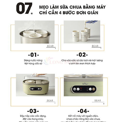 Máy làm sữa chua Bear SB-SC10C - Hàng chính hãng