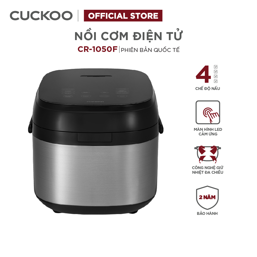 Nồi cơm điện tử Cuckoo 1.8L CR-1050F nấu đa chức năng, thiết kế hiện đại - Bảo hành 2 năm - Hàng chính hãng Cuckoo