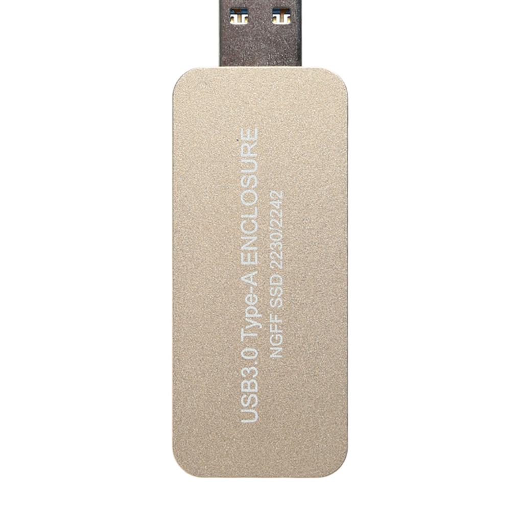 USB 3.0 to 2230/2242  M.2  SSD Enclosure Case  Box Gold