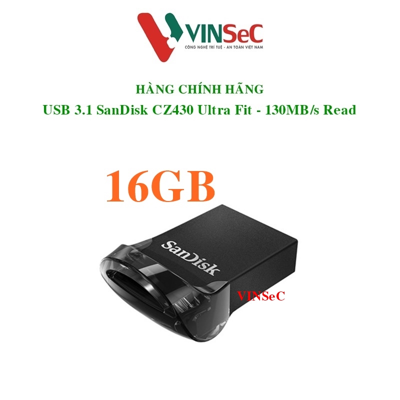 USB SanDisk CZ430 Ultra Fit 16GB USB 3.1 - Hàng Chính Hãng