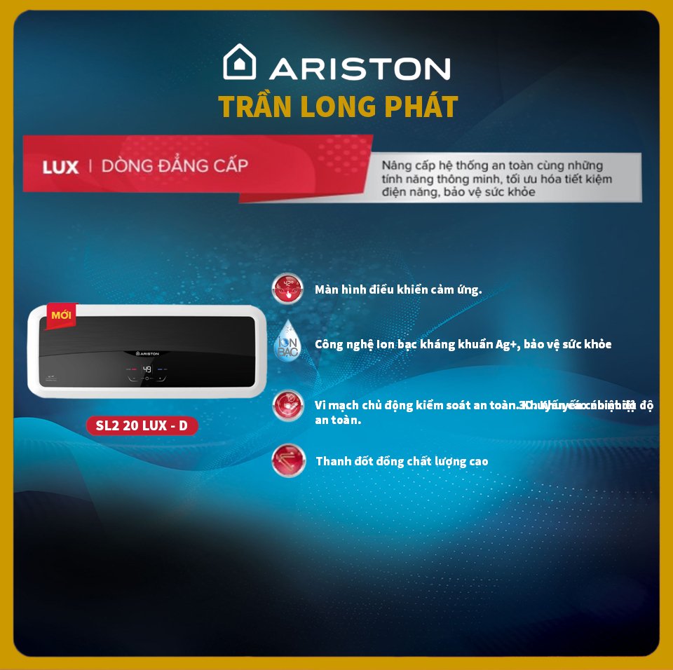MÁY NÓNG TẮM GIÁN TIẾP ARISTON SL2 20 LUX-D AG+ HÀNG CHÍNH HÃNG