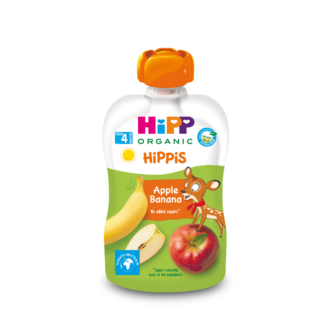 Dinh dưỡng 100% Trái cây nghiền Organic HiPPiS Táo, Chuối