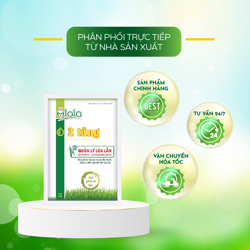 Phân th-uốc sinh học giúp xử lý lúa lẫn, lúa ma sau thu hoạch - Ô 2 tầng 250gr