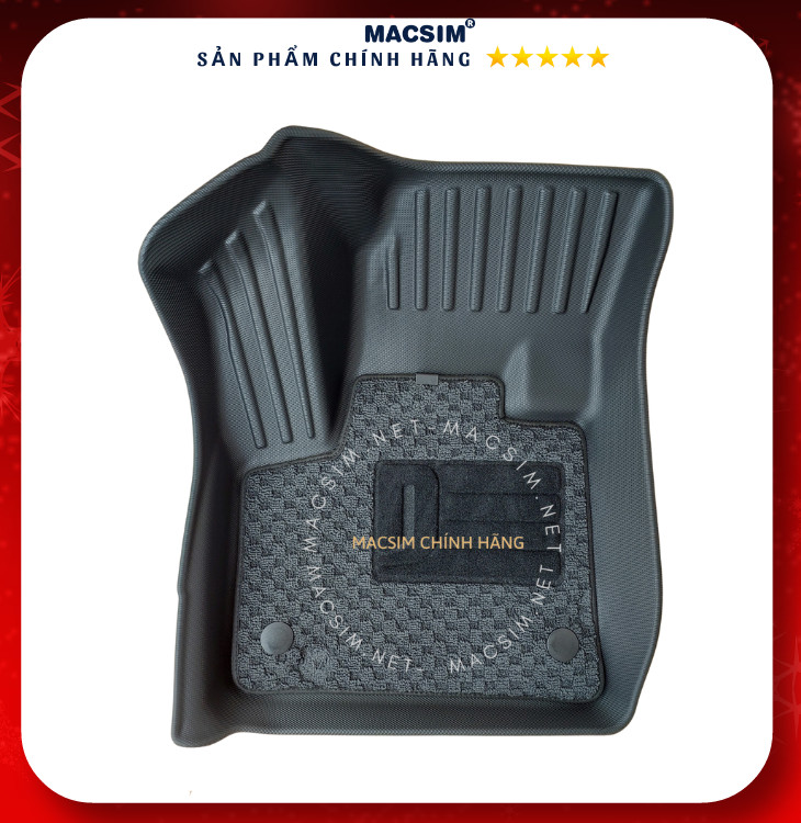 Thảm lót sàn ô tô 2 lớp dành cho xe Peugeot 5008 2018-2023+ nhãn hiệu Macsim chất liệu TPV cao cấp màu đen (2 hàng ghế)