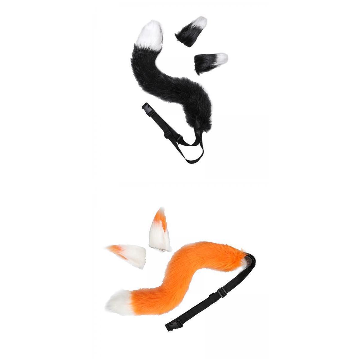 2 Set Ears and Tail Set Costume Accessories Headdress for Kid's Party Stage Performance