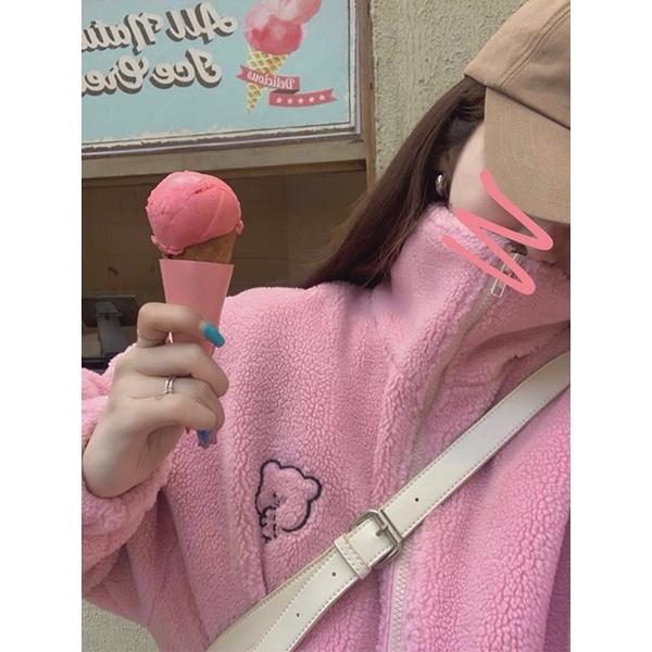 ÁO KHOÁC BÔNG THÊU - ÁO KHOÁC NỈ HOODIE 3 MÀU