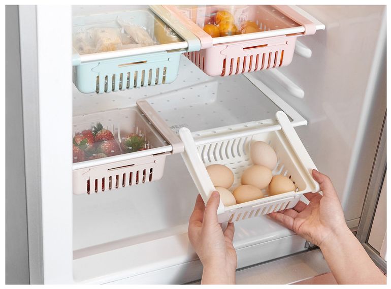 Bộ 2 khay nhựa để tủ lạnh tiện lợi có thể thay đổi kích thước GS00860