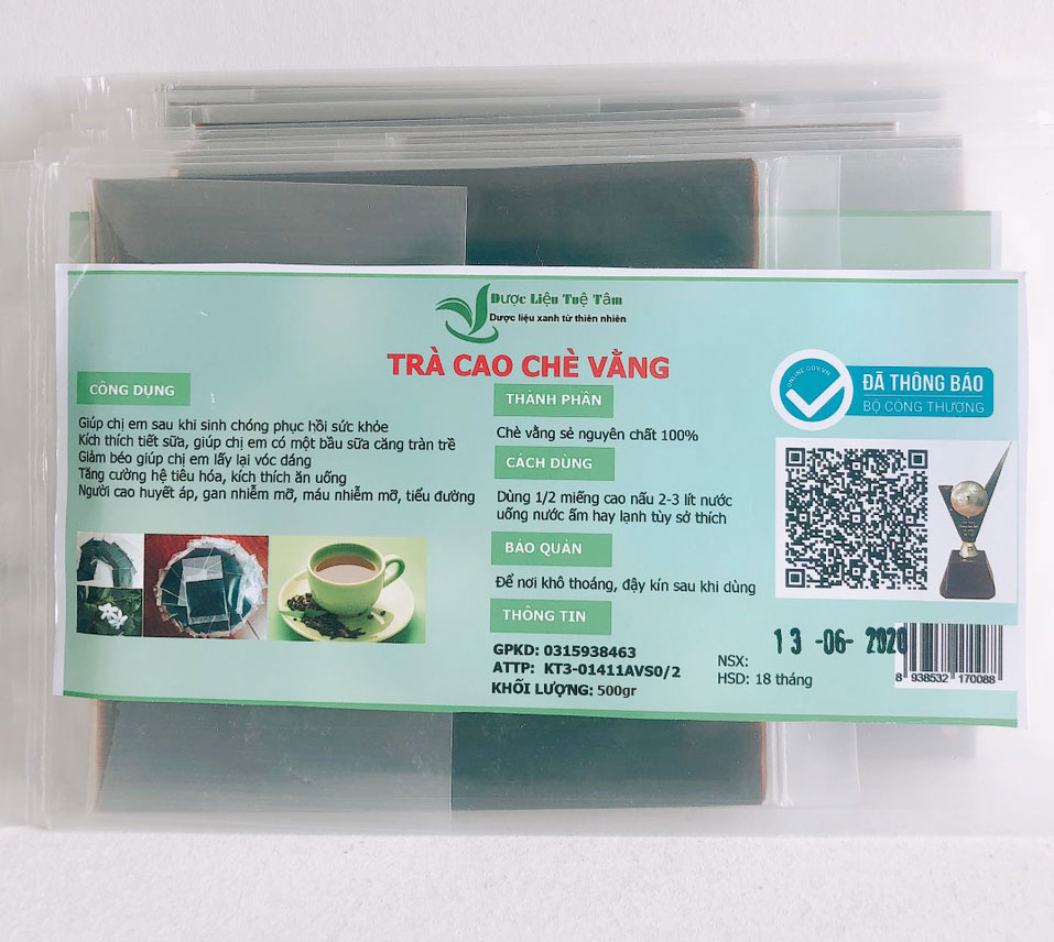 Cao chè vằng Quảng Trị - 500gr được 25 miếng - Loại cao cấp giảm cân lợi sữa