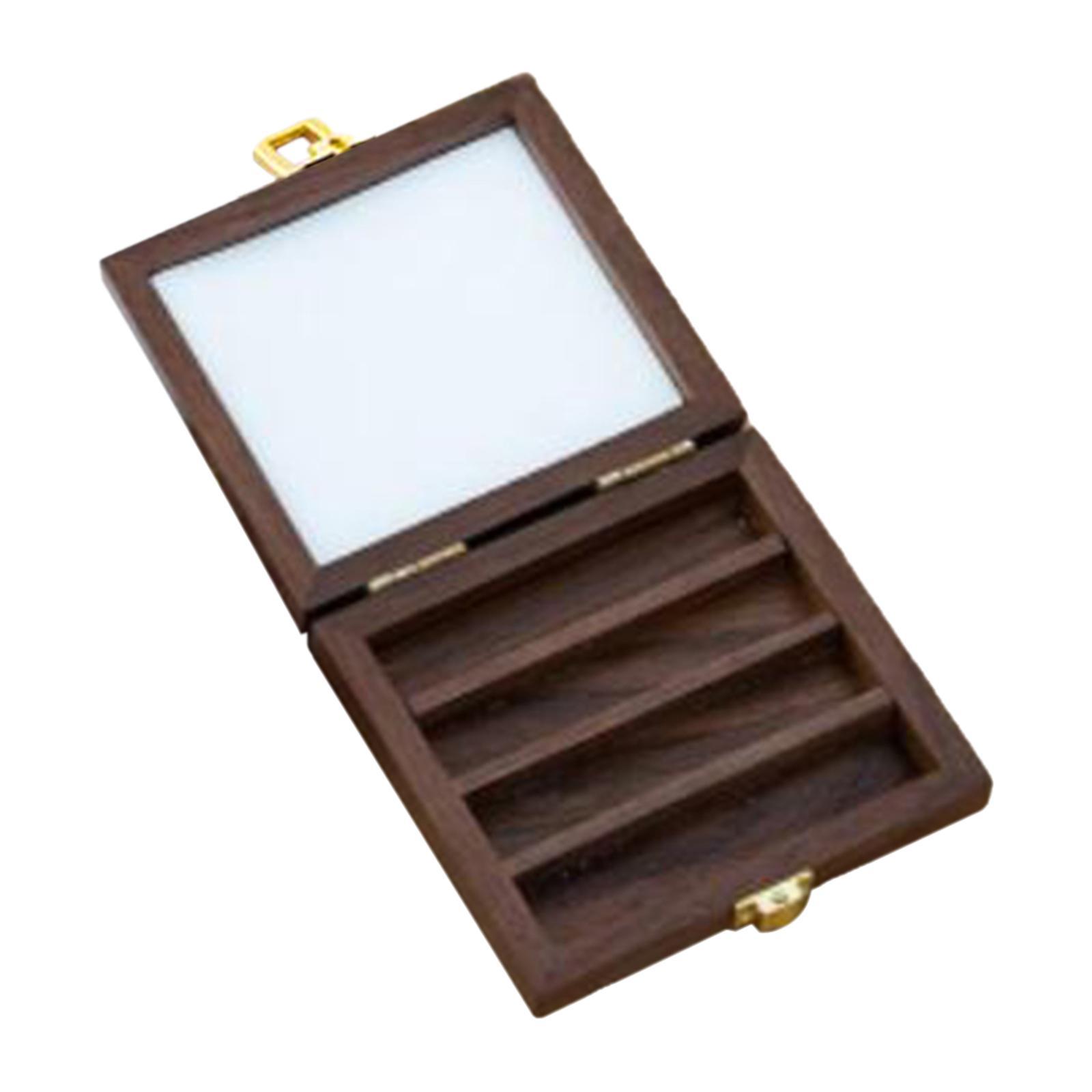Empty Watercolor Palette with Lid Wooden Acrylic Paint Box with Mixing Area Portable Sketchbook Palette Paint Tray Box for Painters Students