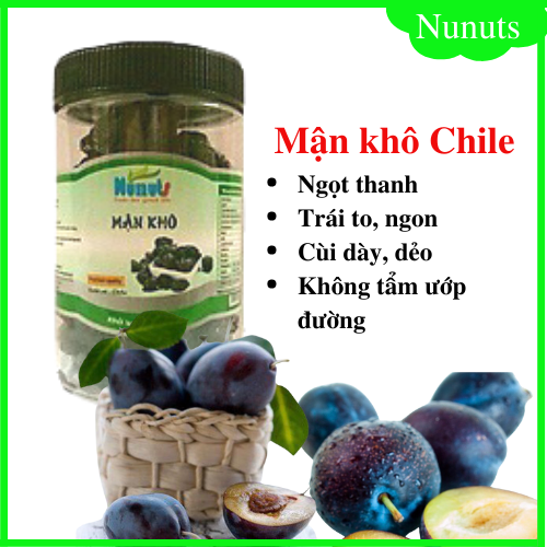 Mận khô Chile, quả to, cùi dày, vị ngọt thanh thanh không tẩm ướp đường, ăn vặt mẹ bầu không lo tăng cân