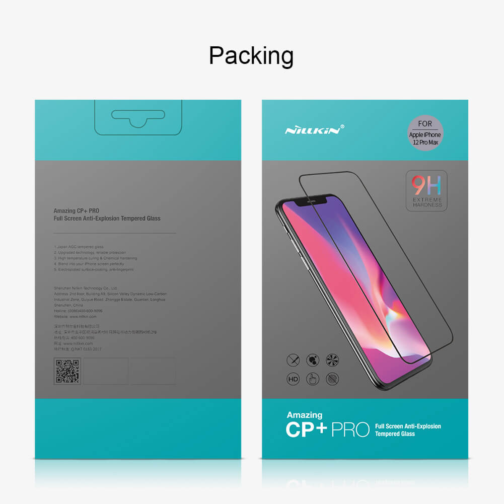 Miếng dán cường lực iPhone 12 Pro Max hiệu Nillkin Amazing CP+ Pro full màn hình 3D mỏng 0.23mm, Kính ACC Japan, Chống Lóa, Hạn Chế Vân Tay - Hàng chính hãng