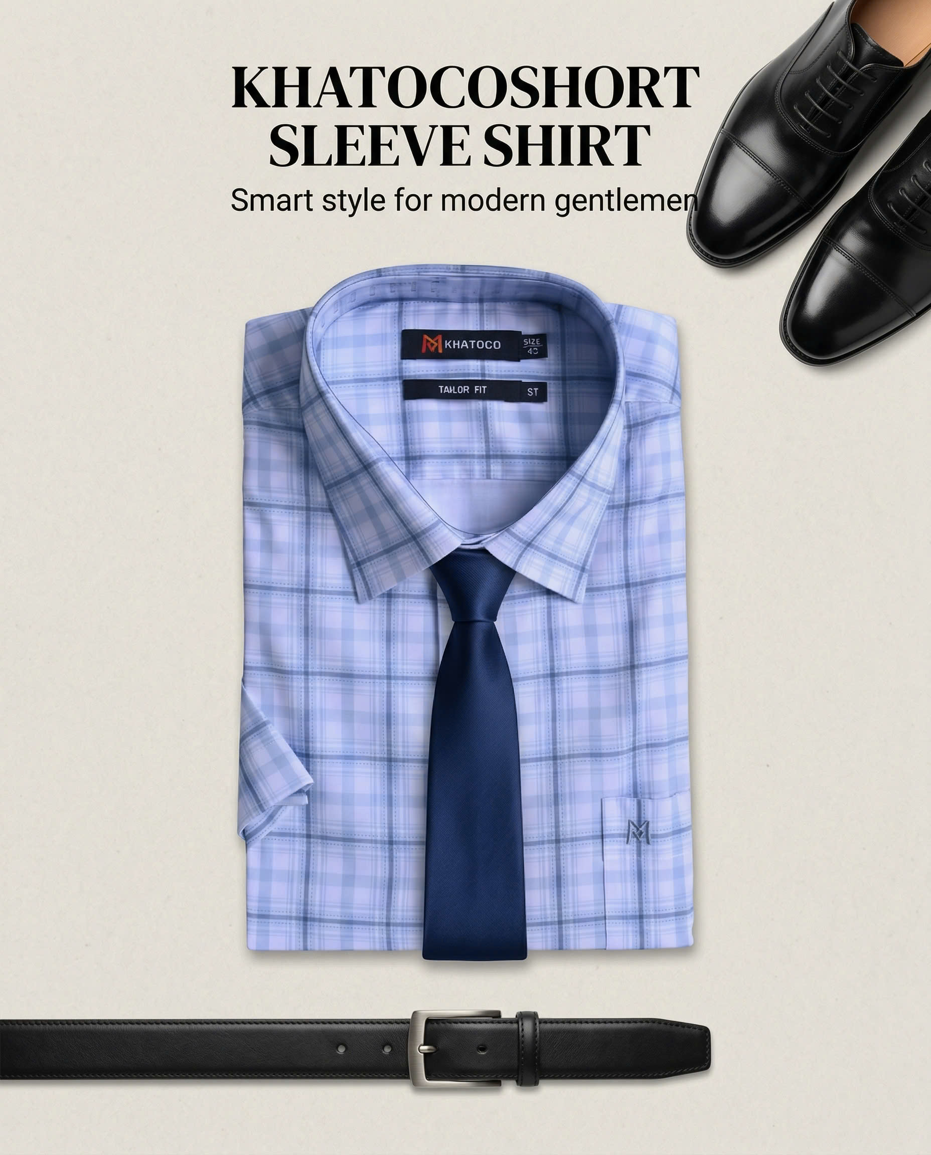 Áo sơ mi tay ngắn Khatoco (M-3XL)