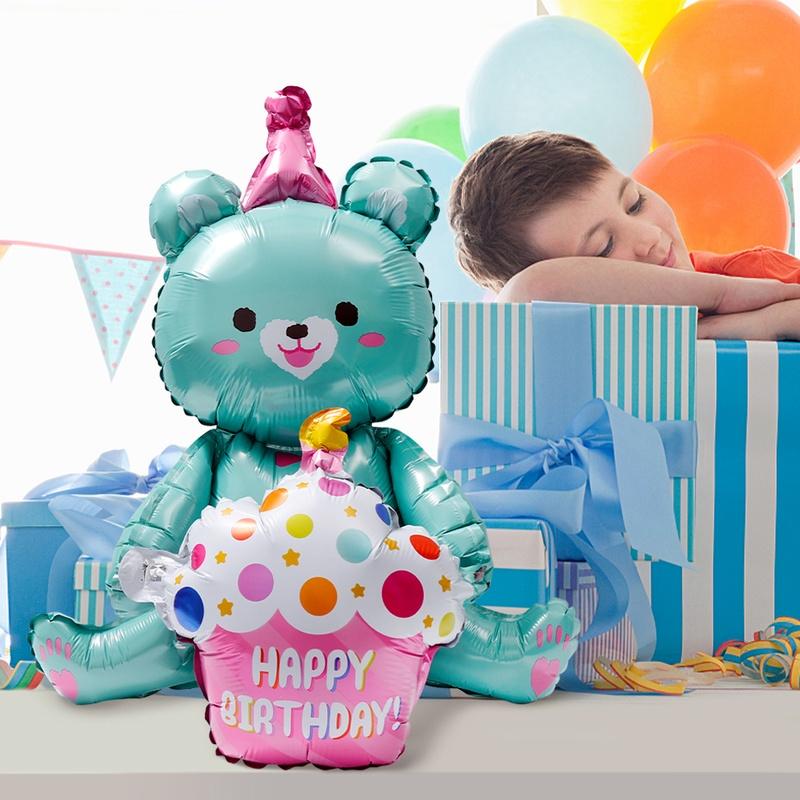 Bong Bóng Nhôm Hình Gấu Hoạt Hình 4D Dễ Thương Trang Trí Tiệc Sinh Nhật/Tiệc Cưới
