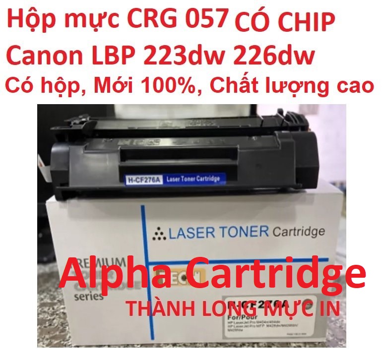 Hộp mực 057 có chip dành cho Canon LBP 223dw 226dw MF453dw LBP228x  MF440  MF445dw MF449x Hàng chính hãng Alpha Cartridge