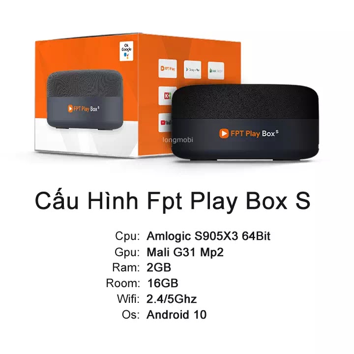 FPT Play Box S 2021 (T590) - Kết hợp Tivi Box và Loa thông minh - Điều khiển giọng nói thông minh không chạm - HÀNG CHÍNH HÃNG