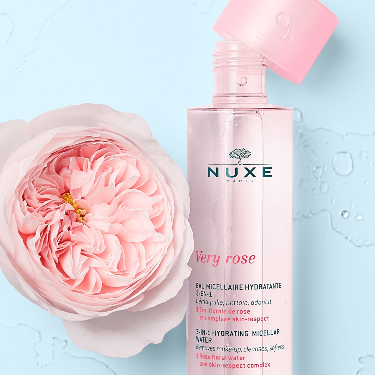 Nước Tẩy Trang Chiết Xuất Hoa Hồng Nuxe Very Rose 3-In-1 Soothing Micellar Water 200ml