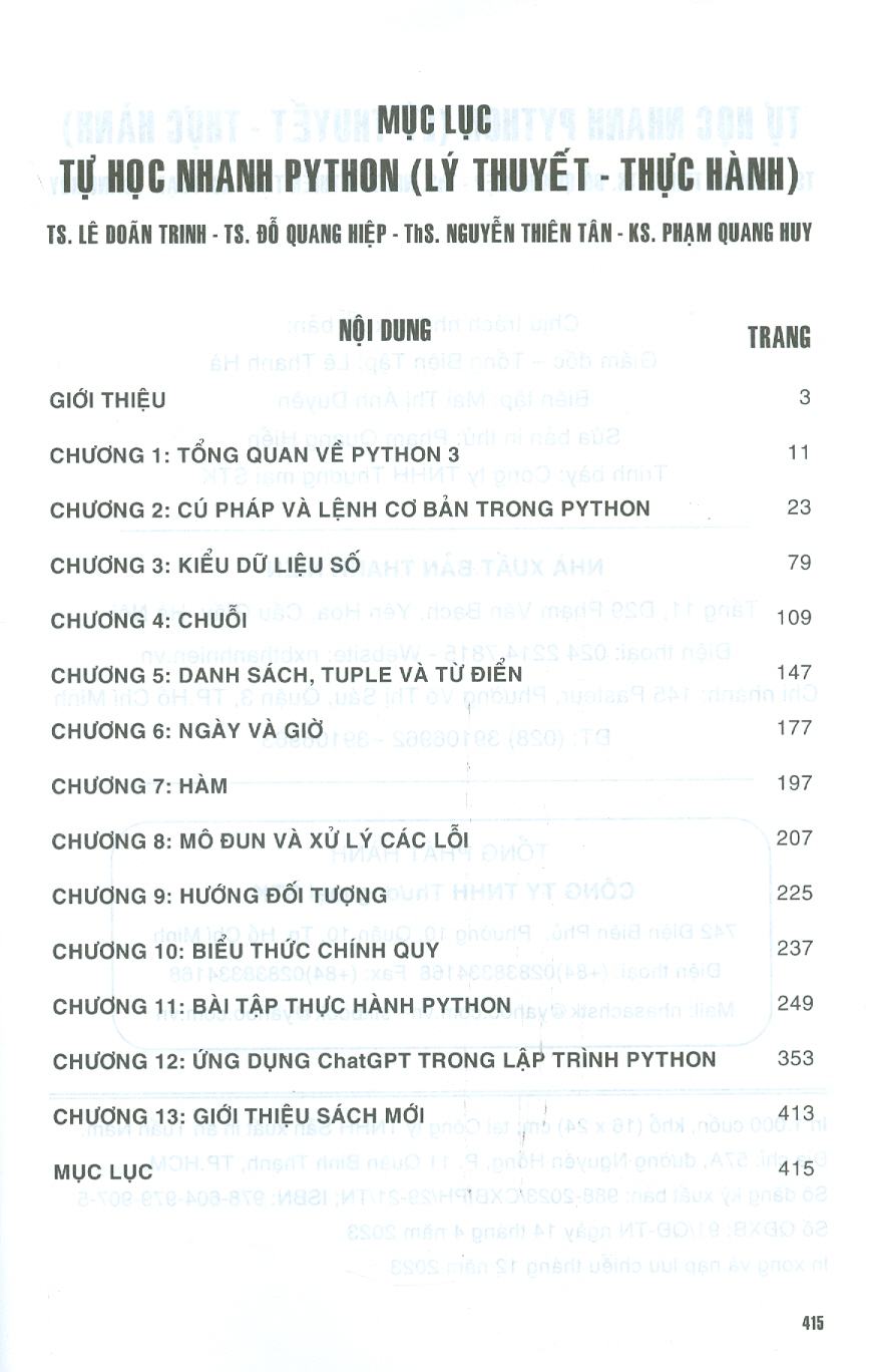 Tự Học Nhanh Python (Lý Thuyết - Thực Hành)