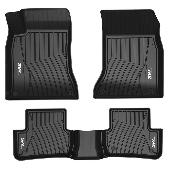 .Thảm lót sàn xe ô tô Mercedes GLS 2020+ nay Nhãn hiệu Macsim 3W chất liệu nhựa TPE cao cấp,, màu đen.