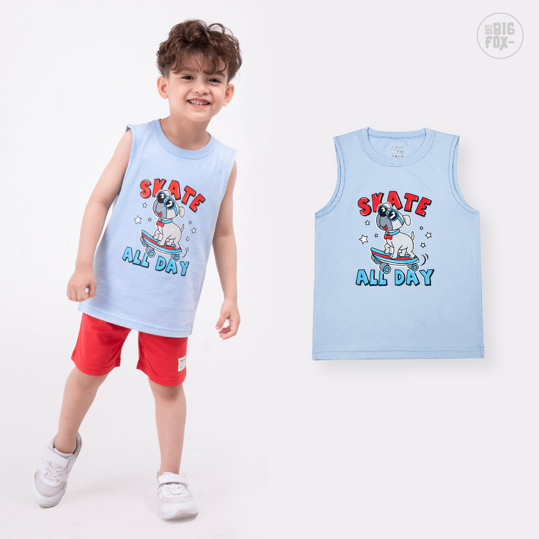 Áo ba lỗ bé trai BIGFOX - MISS MEOW chất cotton mền mịn họa tiết đẹp size trẻ em 3,4,5,6,7,8 tuổi