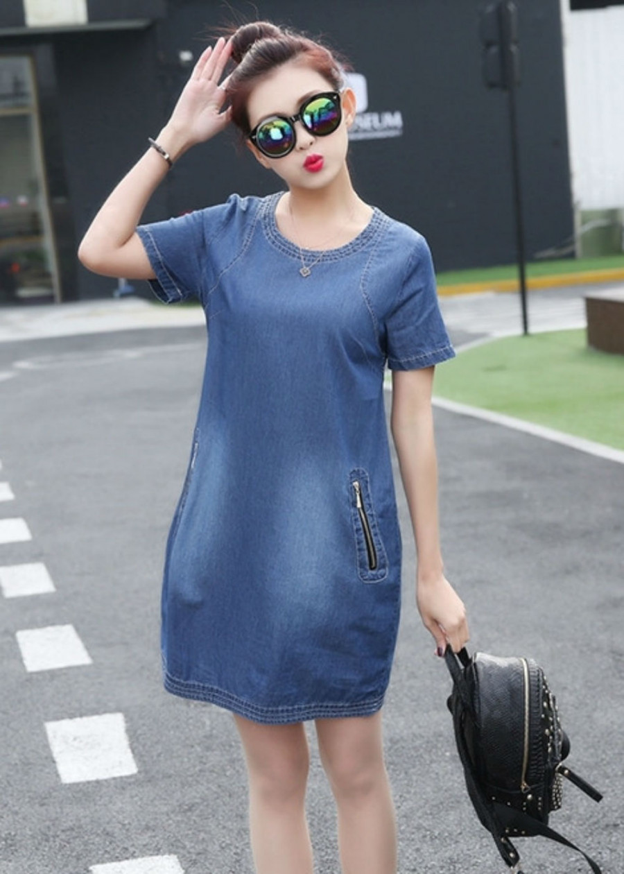 Đầm Jean Nữ D725 - Xanh
