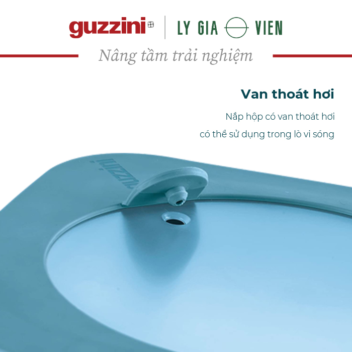 Bộ 3 Hộp Đựng Thực Phẩm Guzzini STORE&amp;MORE - Hộp Kín Không Khí - Thiết Kế Có Thể Xếp Chồng, Phù Hợp Cho Tủ Lạnh/Tủ Đông/Lò Vi Sóng - Giữ Thực Phẩm Tươi Lâu Hơn