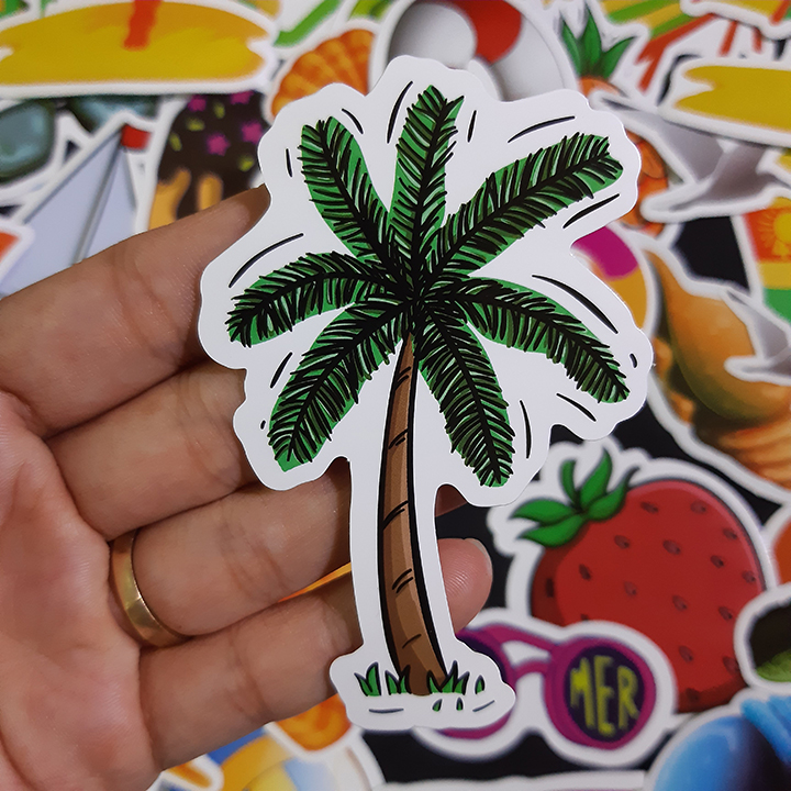 Bộ Sticker dán cao cấp chủ đề SUMMER - Dùng dán Xe, dán mũ bảo hiểm, dán Laptop