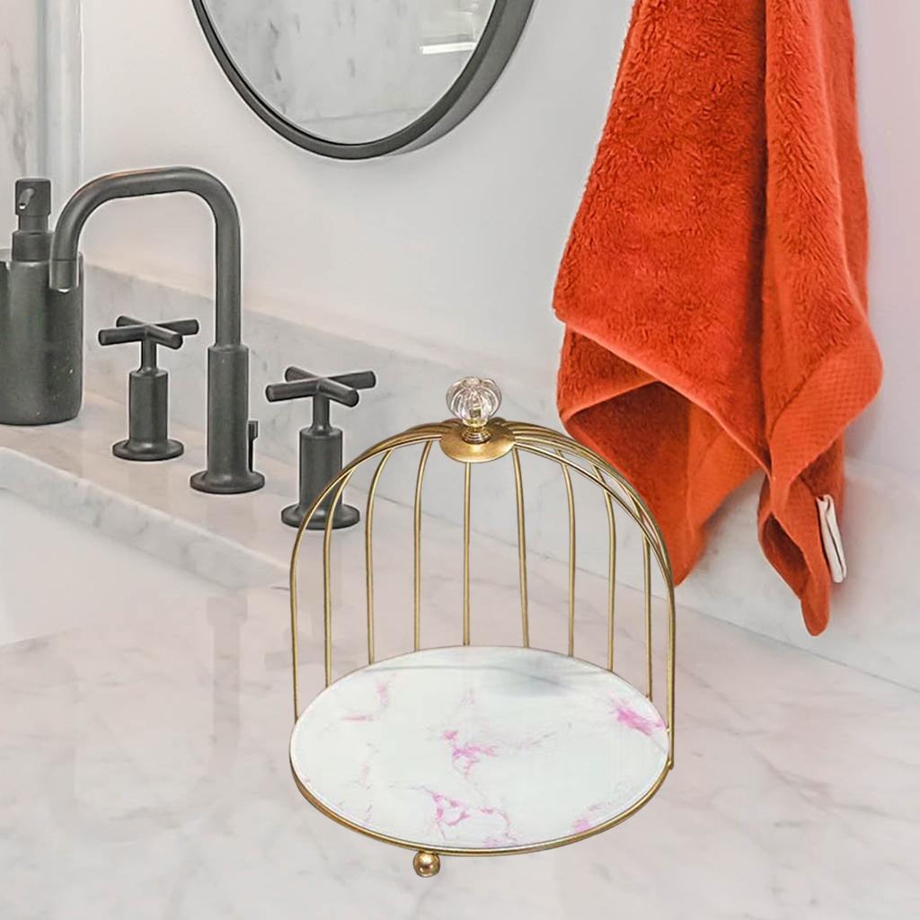 Cosmetics Rack Organizer Holder Dresser Bathroom Makeup Shelf 1-Tier Blue