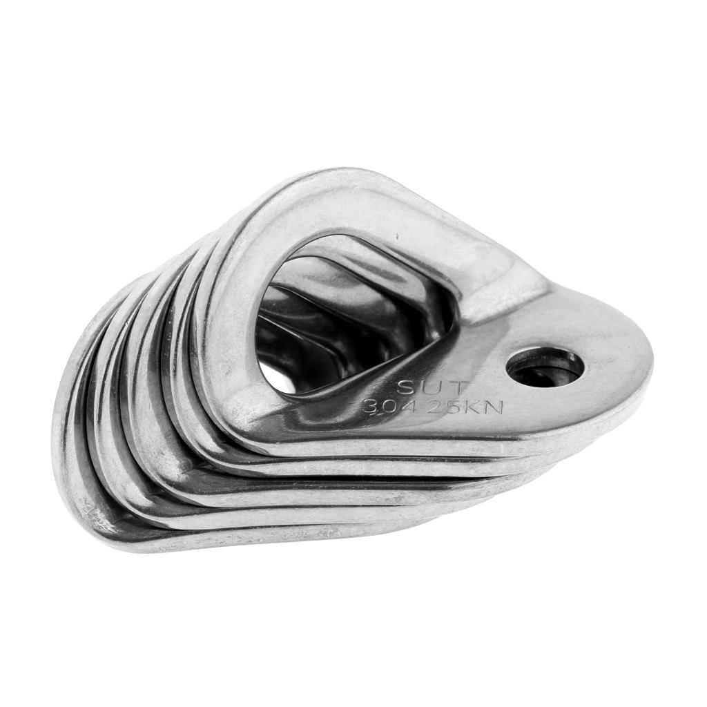 5 Pieces Rock Climbing Bolt Hanger Stainless Steel 25KN/5600Lb