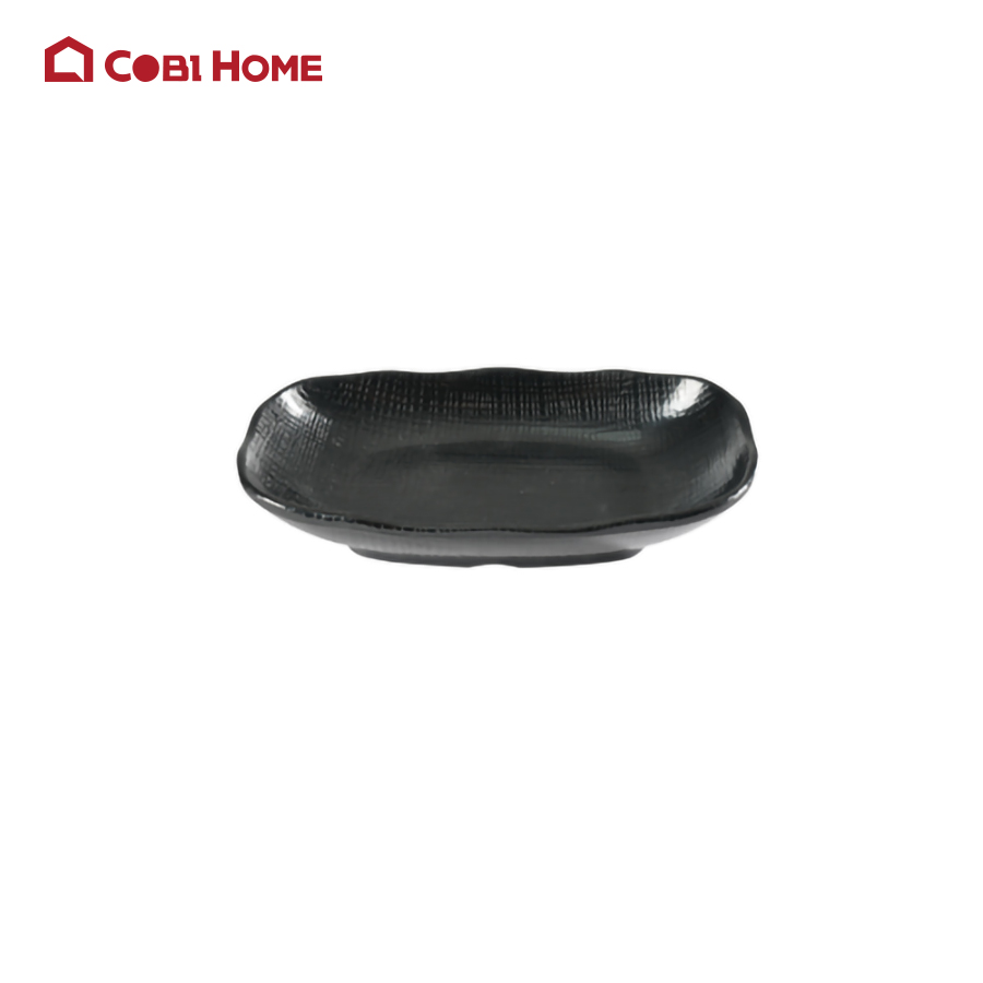 Tô chữ nhật màu đen nhám bằng melamine