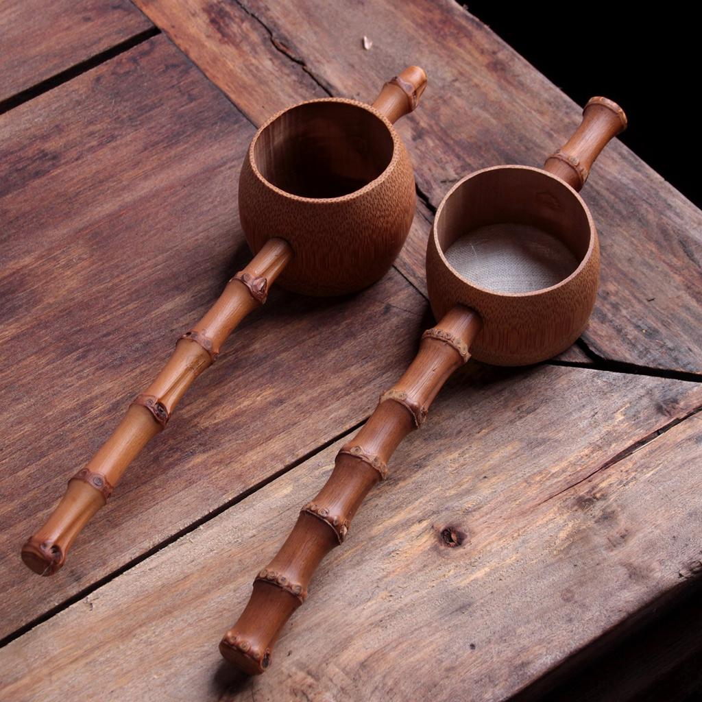 2x Bamboo Tea Strainer Infuser Tea Filter Punch
