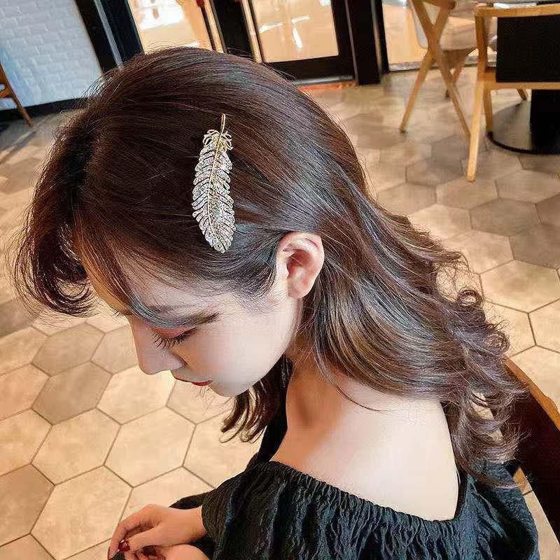 Kẹp chiếc lá đính đá sang trọng Phong cách Hàn Quốc Tatitava