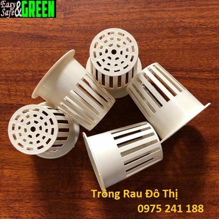 500 rọ nhựa trồng rau thủy canh phi 55 màu trắng