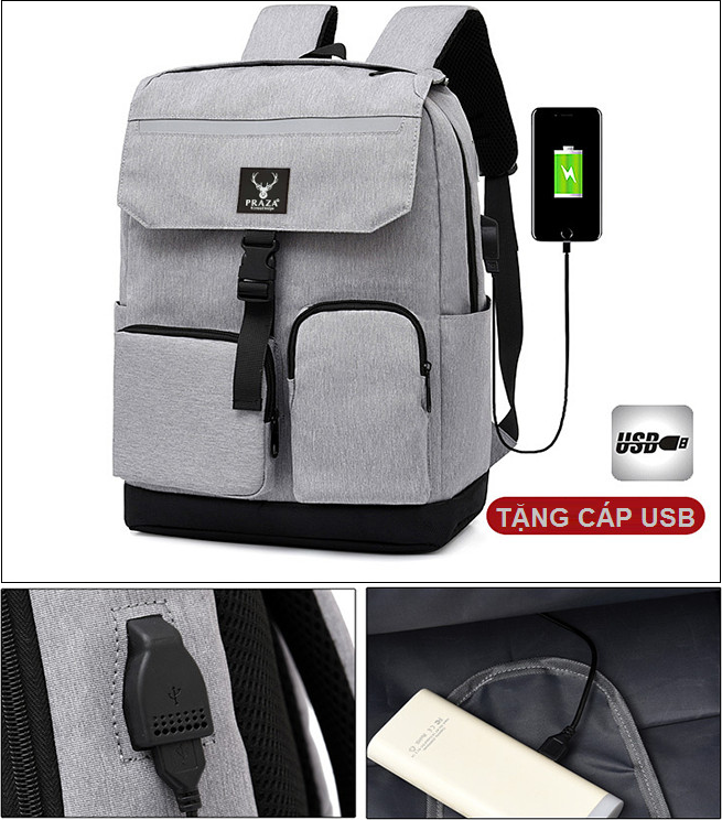 Combo Balo Unisex Hot Trend Có Ngăn Đựng Laptop 15.6 Inch Và Túi Đeo Chéo Nhiều Ngăn Tiện Lợi Praza - BLTK183DC108