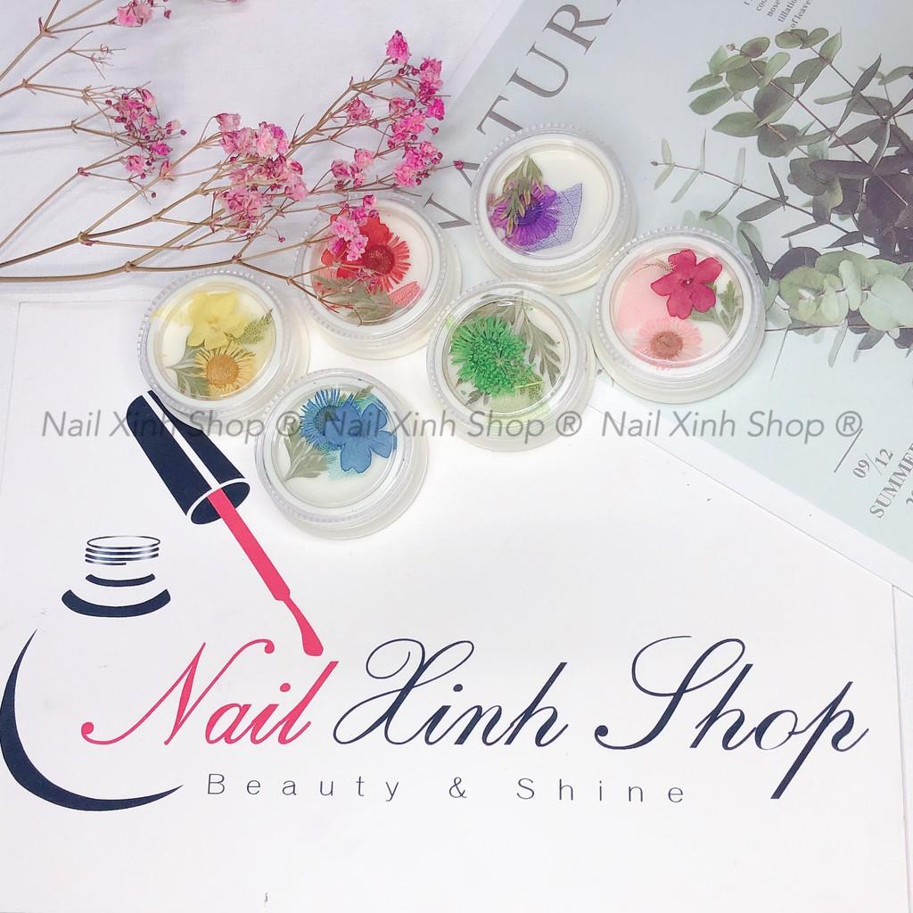 Hũ hoa lụa chùm, hoa khô ẩn gel làm móng, phụ kiện nail đẹp giúp trang trí móng thêm xinh