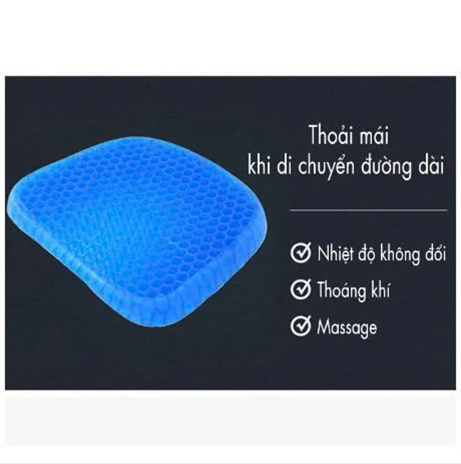 Đệm Nệm Ngồi 2 Lớp 3D Silicon Cao Cấp Thoáng Khí Ghế Văn Phòng Chống Đau Mỏi - Cấu Trúc Tổ Ong 3D Tặng Kèm Vỏ Theo