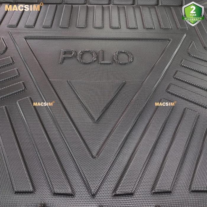 Thảm lót cốp Volkwagen Polo HB 2014-2018 nhãn hiệu Macsim chất liệu tpv cao cấp màu đen hàng loại 2
