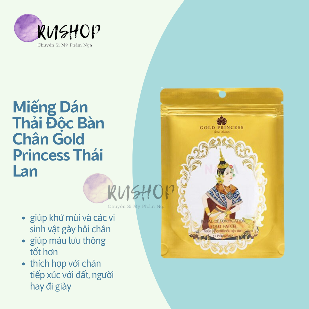 Miếng dán thải độc bàn chân Gold Princess Thái Lan