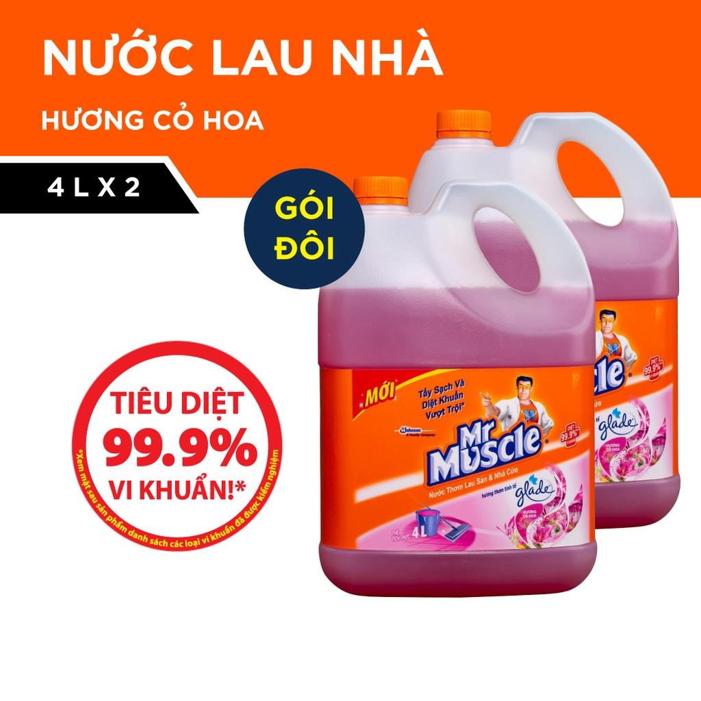 Combo 2 Nước Lau Nhà Mr Muscle Hương Cỏ Hoa 4000ml/chai