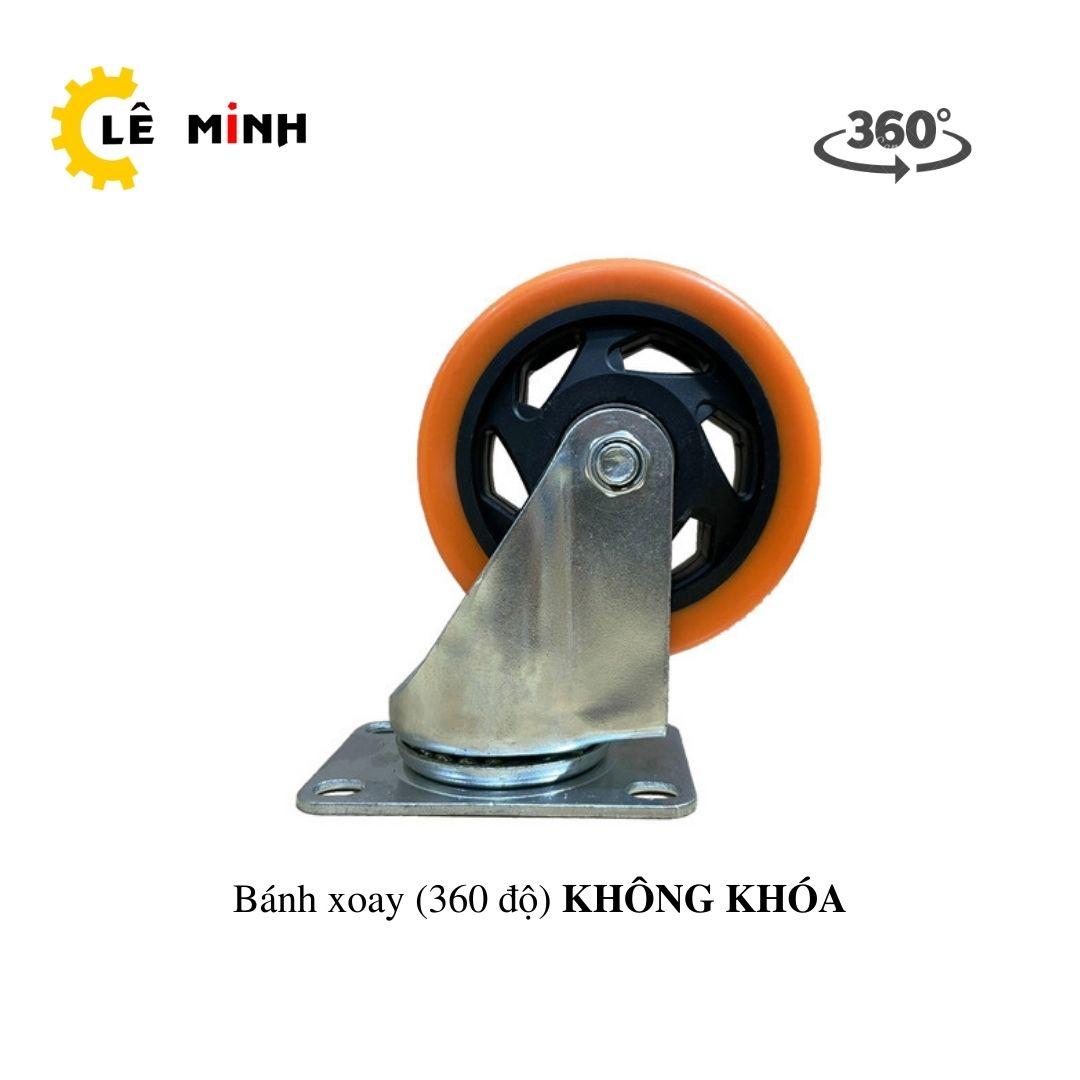 Bánh xe PP Cam 10cm (Mâm nhựa) - Tải trọng 70Kg/1 Bánh