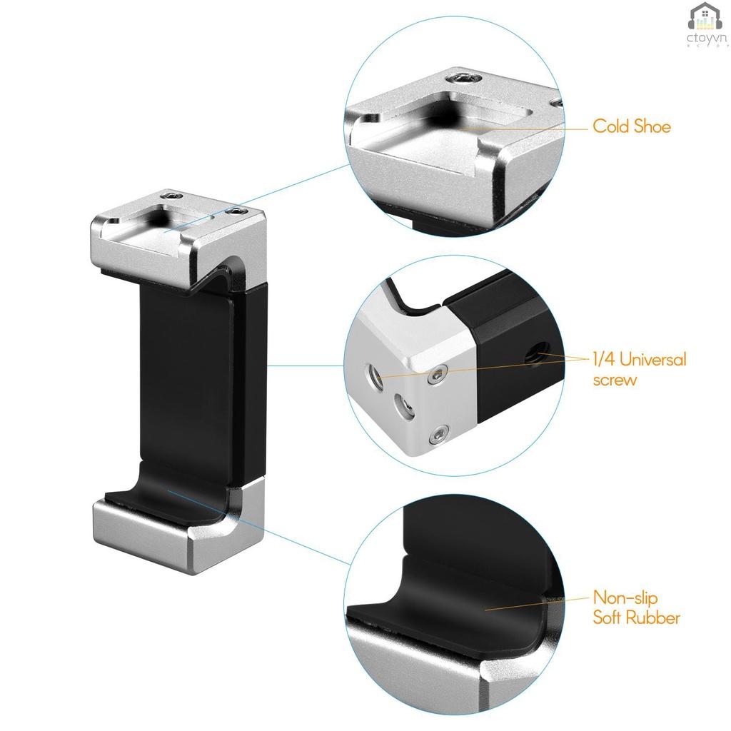 Giá đỡ kẹp điện thoại bằng hợp kim nhôm 1/4 Inch có lỗ vít tương thích với iPhone 11/X/8/7/7 Plus Xiaomi